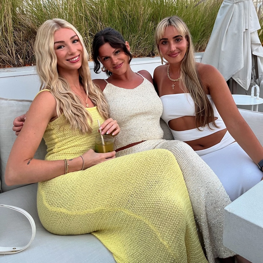 Yellow Knit Maxi Dress from Beginning Boutique.